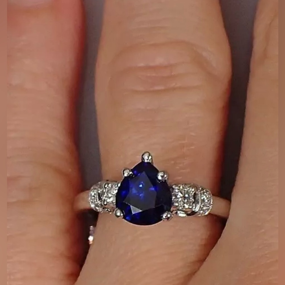 Scott Kay GIA 1.35 carat Sapphire Engagement Right Hand Ring White Gold 14K SOLD